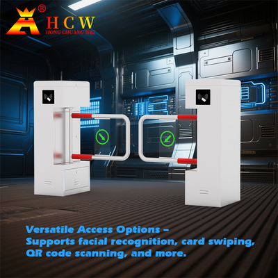 HCW 50HZ Vertical Turnstile Gate Quick Swing Barrier Turnstile Facial Recognition Solution