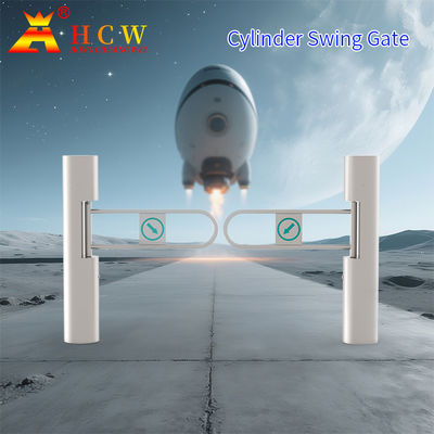 HCW 1S Turnstile Swing Gate Supermarket Entrance Turnstile With Face Fingerprint Recognition