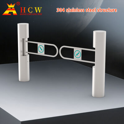 HCW Stainless Steel Barrier Turnstile Gate with Adjustable Channel Width (600-1250mm) and 5 Million Cycle Lifespan for High Traffic Areas