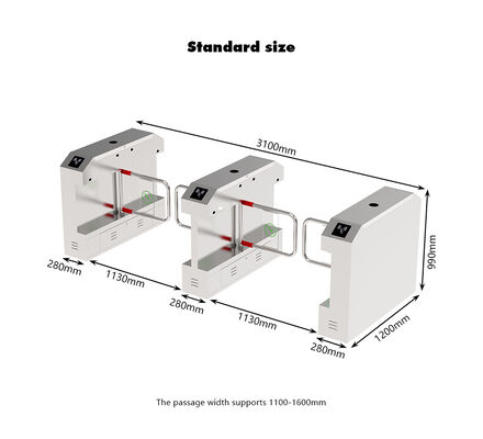 Intelligent Swing Barrier Turnstile with 40 Persons/Min Capacity Triple Anti Pinch Protection and Intelligent Recognition