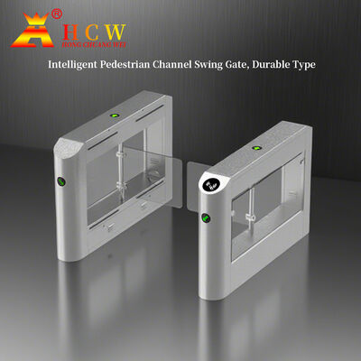 HCW Secure Automatic Turnstile Gate with 1100mm Channel Width, 6-Pair Infrared Anti-Pinch, and 180-Degree Swing Arm Rotation